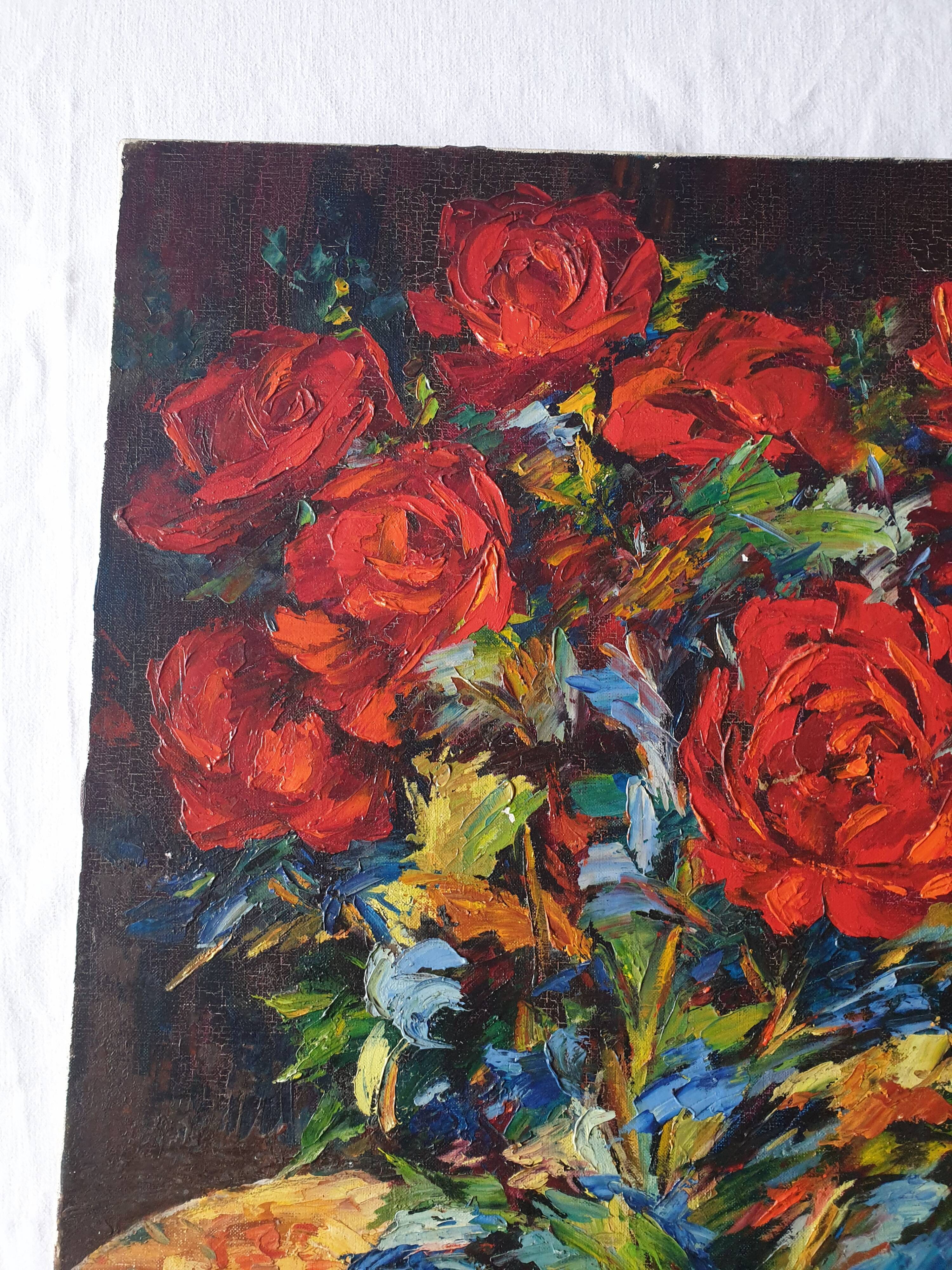 Painting of red flowers