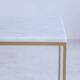 Rectangular coffee table in white Marble Ibiza, gilded base L120xP60xH40.
