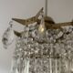 Midcentury brass crystal chandelier
