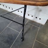 Bistro table in cast iron and oak top