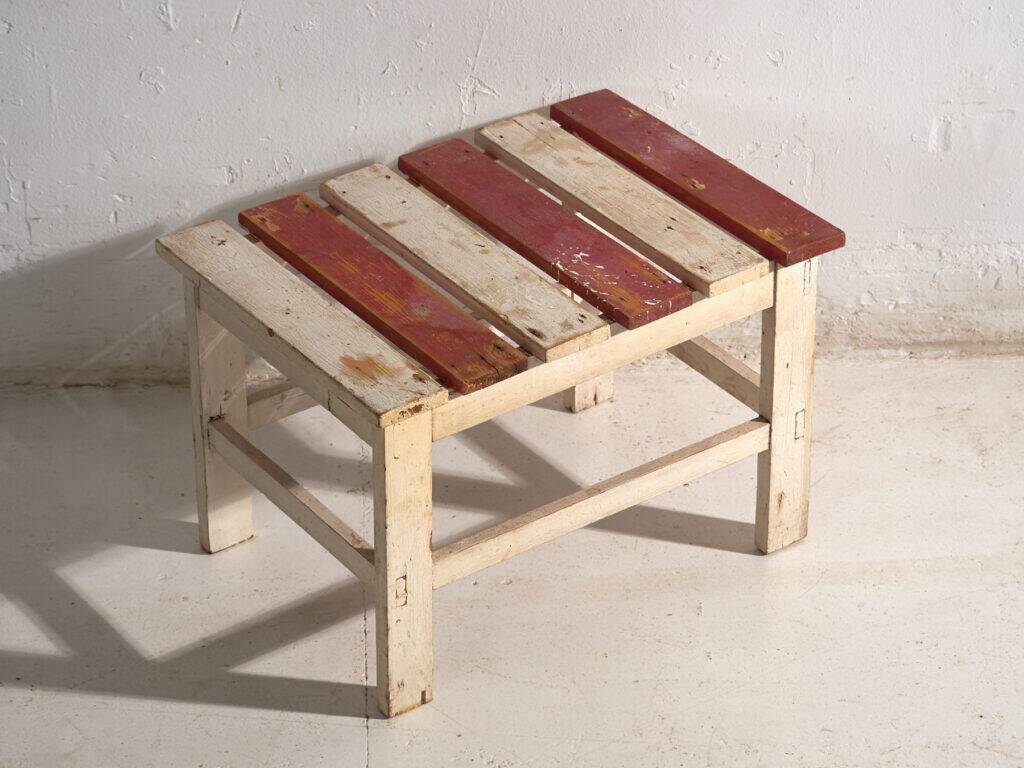 Rustic low bench made of wood – Central Europe, around 1940