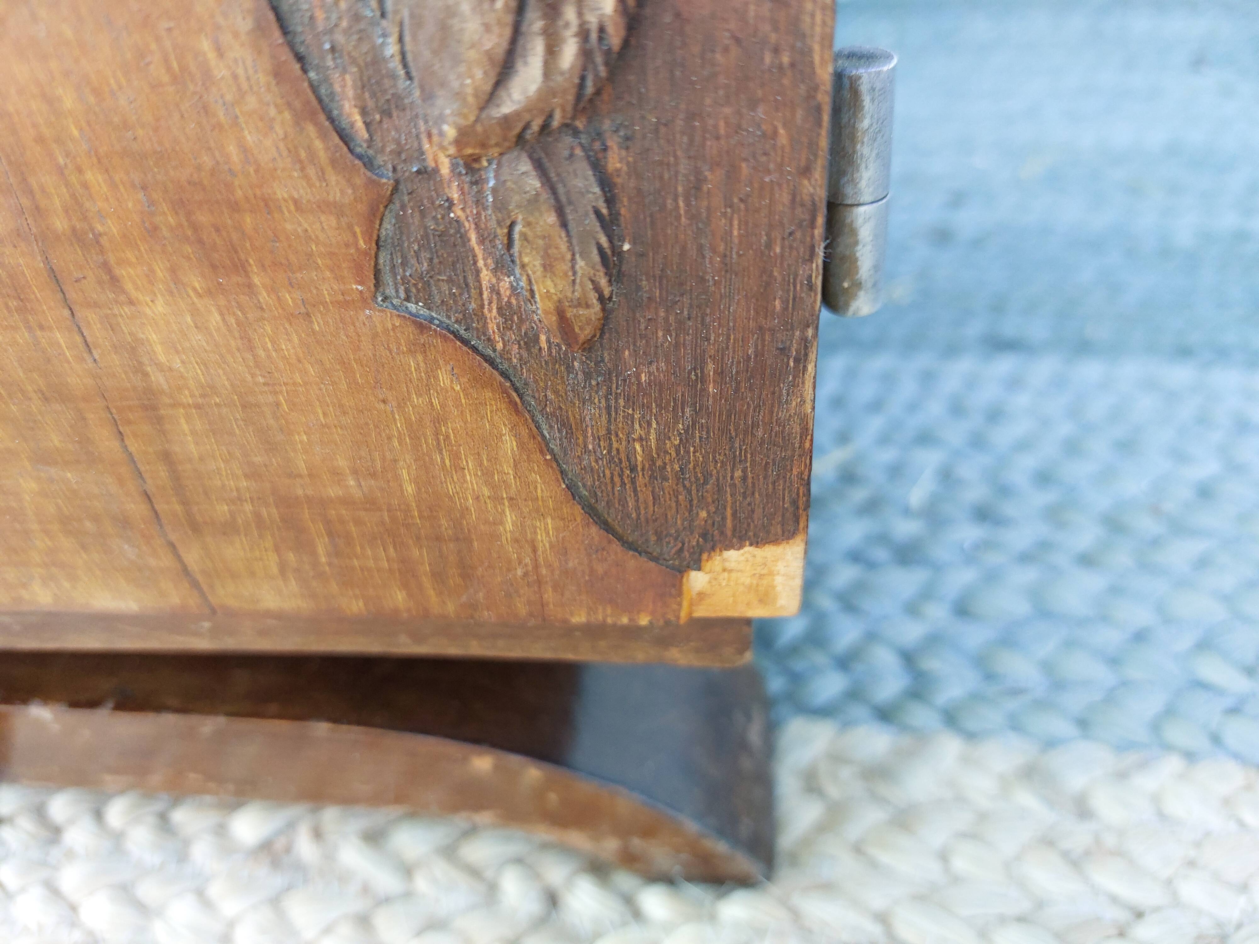 Art deco bedside table, black marble