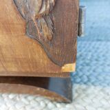 Art deco bedside table, black marble