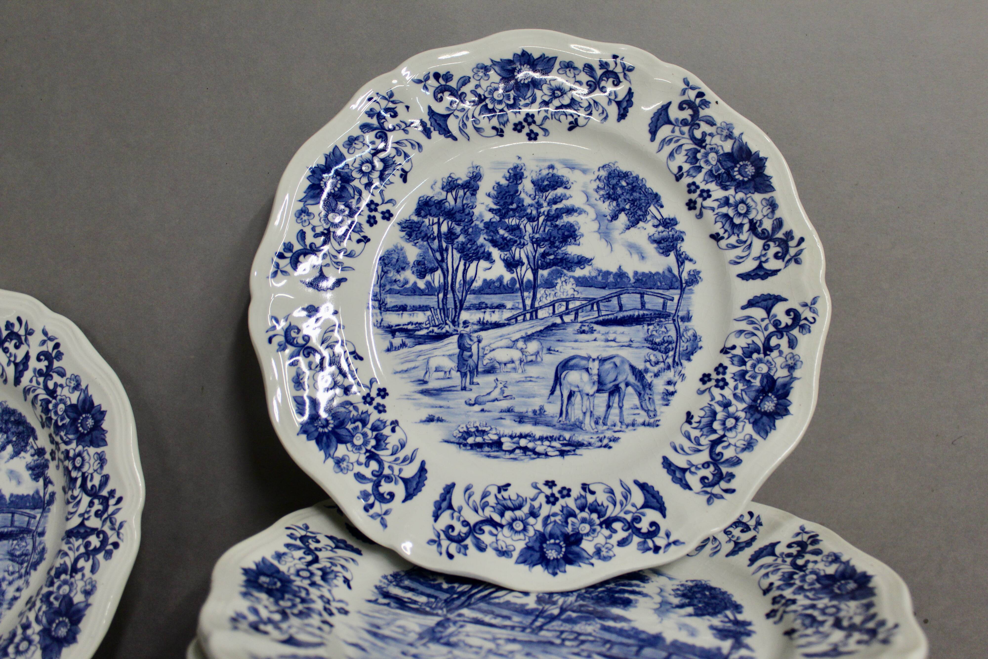 Derby Sarregemines 52-Piece Dinnerware Set, Deep Blue