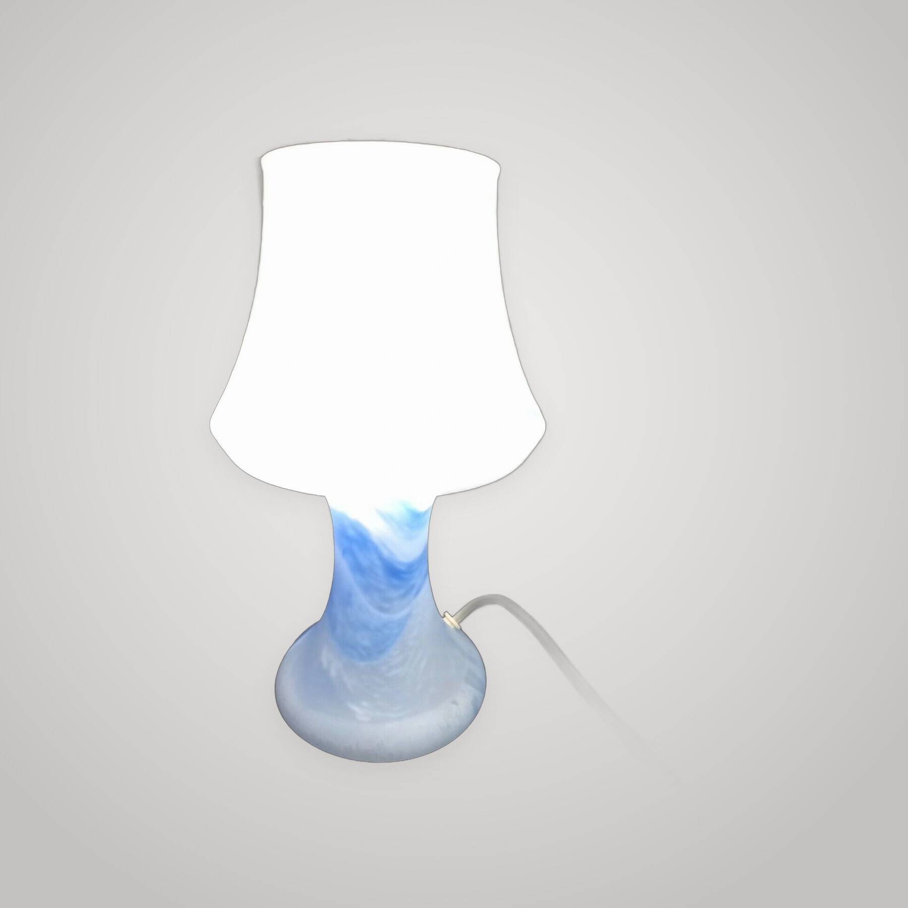 Vintage Murano Opaline Mushroom Lamp with Tinsel Diffuser? Blu Table