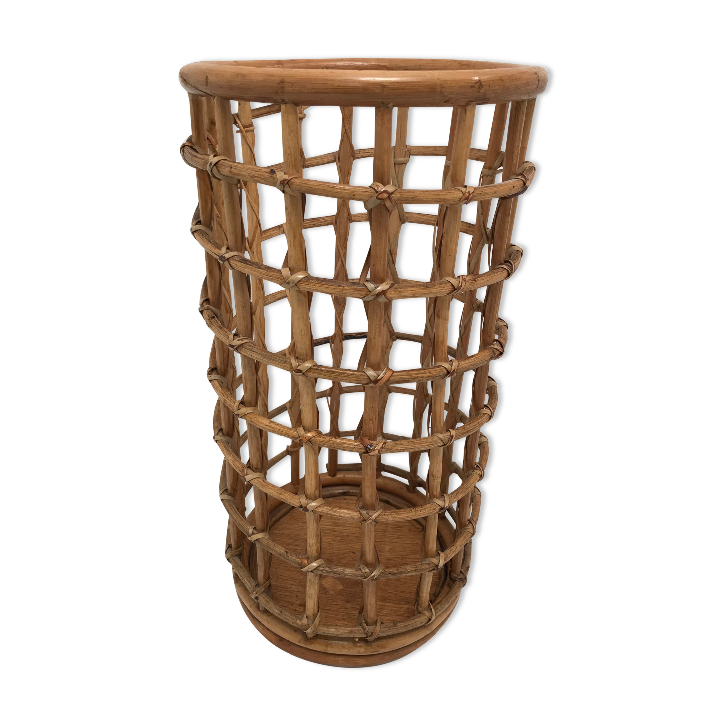 Vintage 50-60s rattan umbrella holder