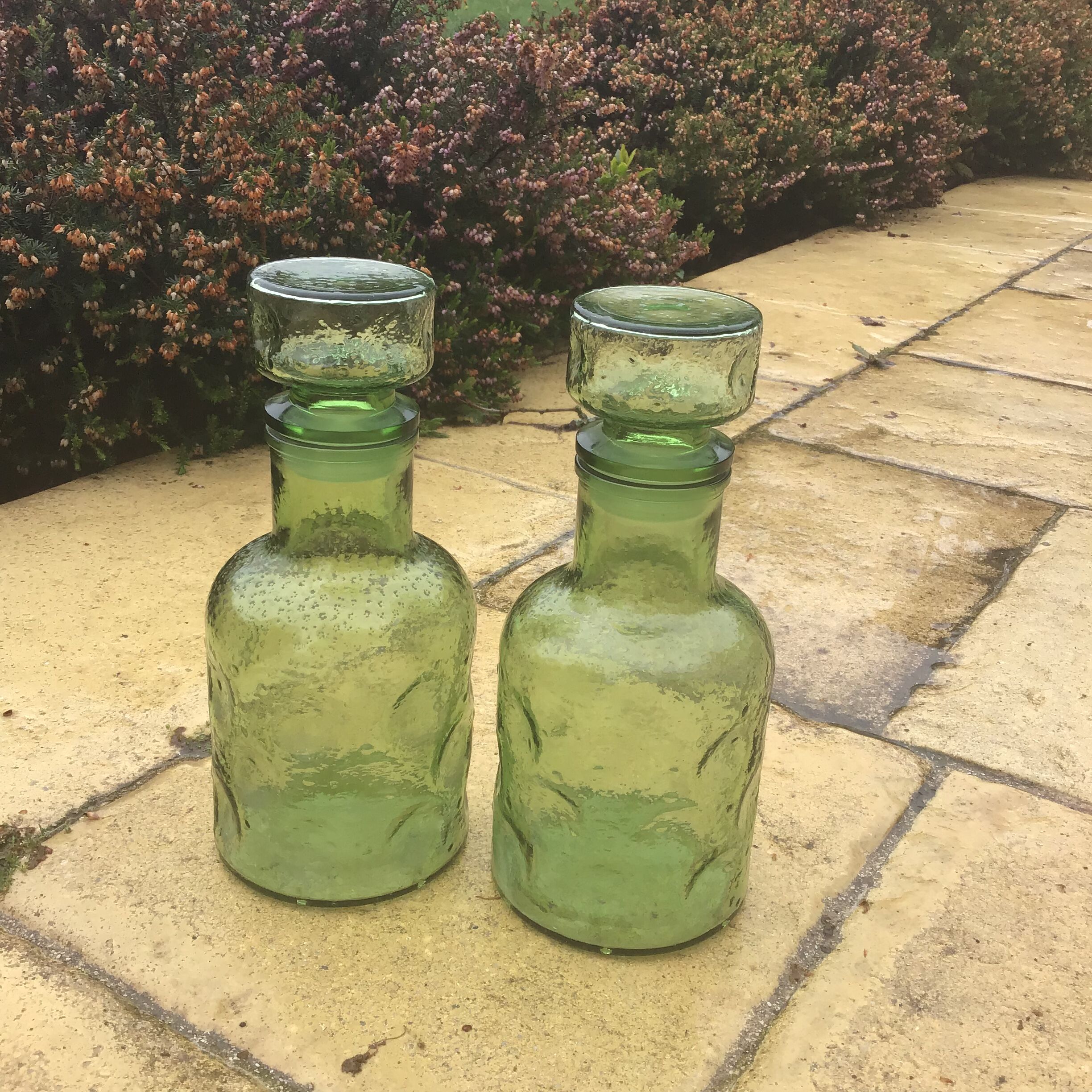 Pair of vintage Italian bottles