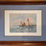 Old painting, Marine, signed and dated 1900