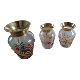 3 vases plaqués or