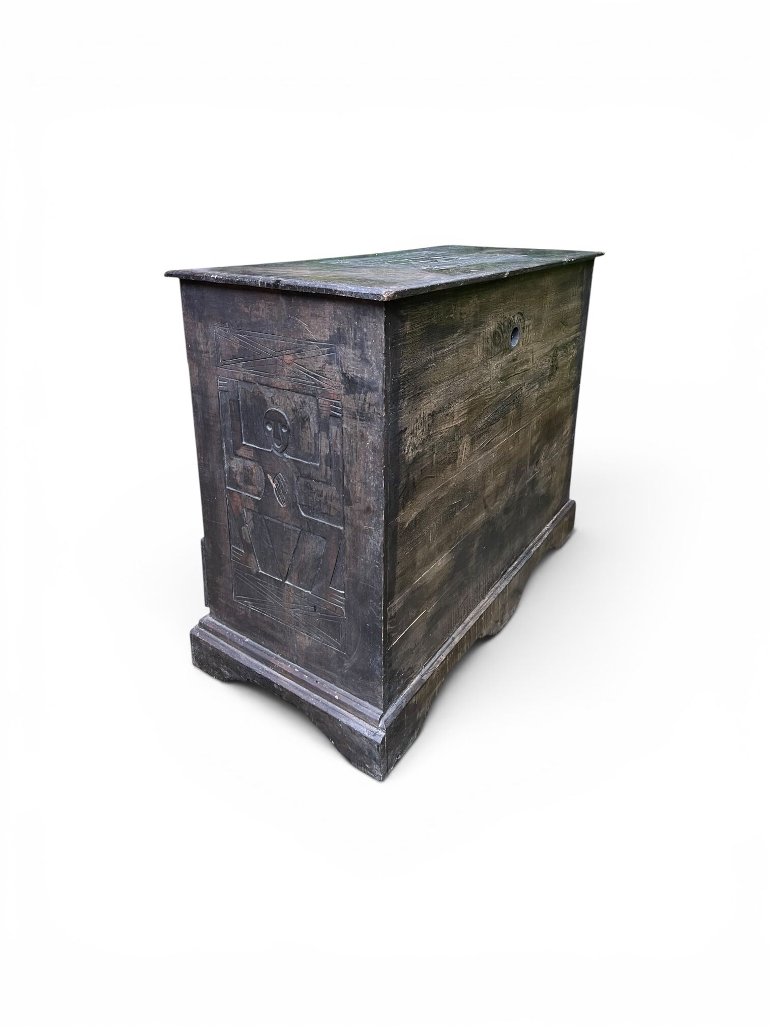 Buffet Dogon in carved solid wood - Tribal & Brutalist Style