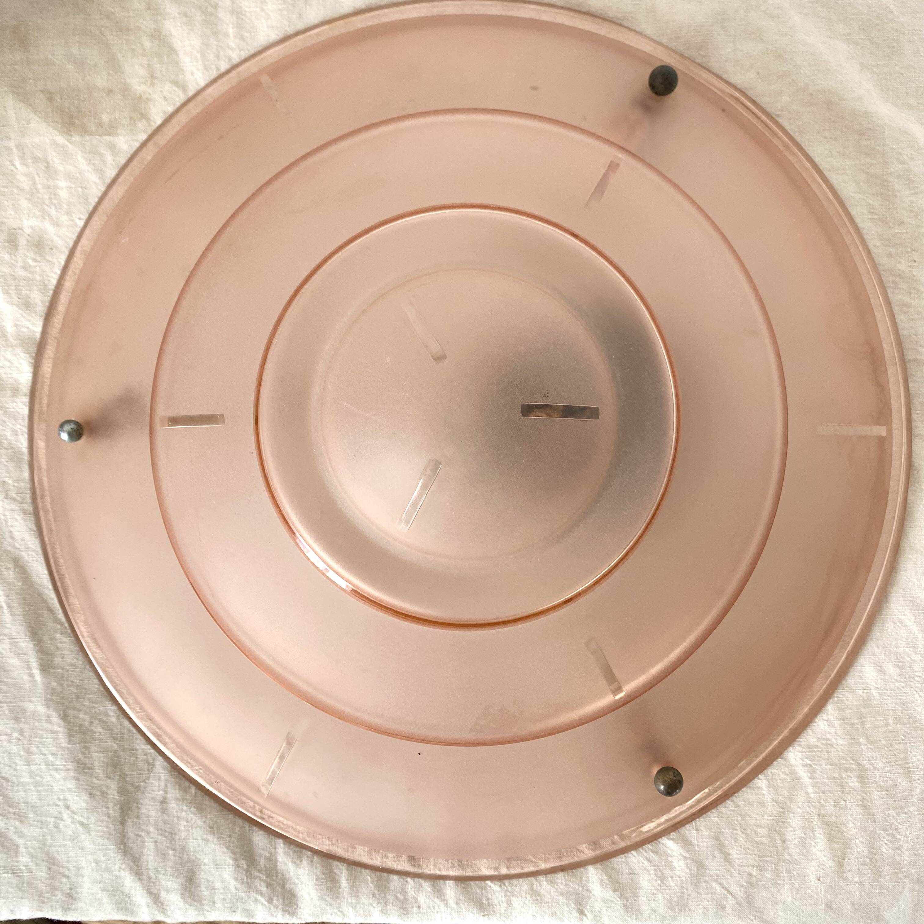 Art Deco pink glass basin pendant light