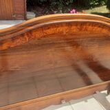 Bed in solid walnut and very old walnut burl