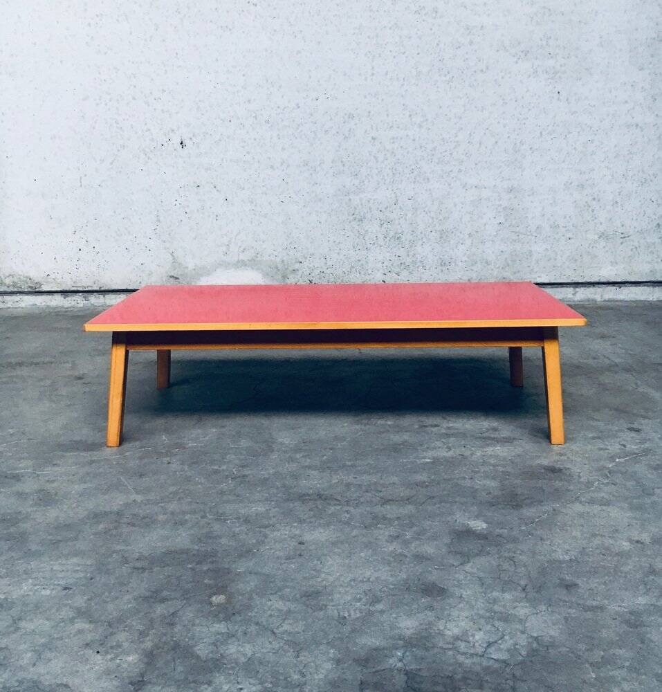 Mid-Century Red Coffee Table, Belgium, 1950s