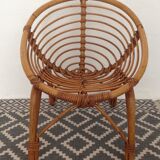 Vintage rattan basket armchair