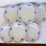 6 dessert plates from Gien, Pervenche model