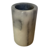 Gray white marble scroll vase
