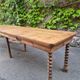 Antique French draper's table in oak, shop counter, work table, 6 feet, circa 1750–1850.