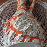 Large vase orange jug "fat lava" signed Vallauris.