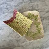 Plat et égouttoir à asperges en barbotine