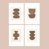 Collection of 4 abstract paintings, Col.Moka, on paper, signed Eawy