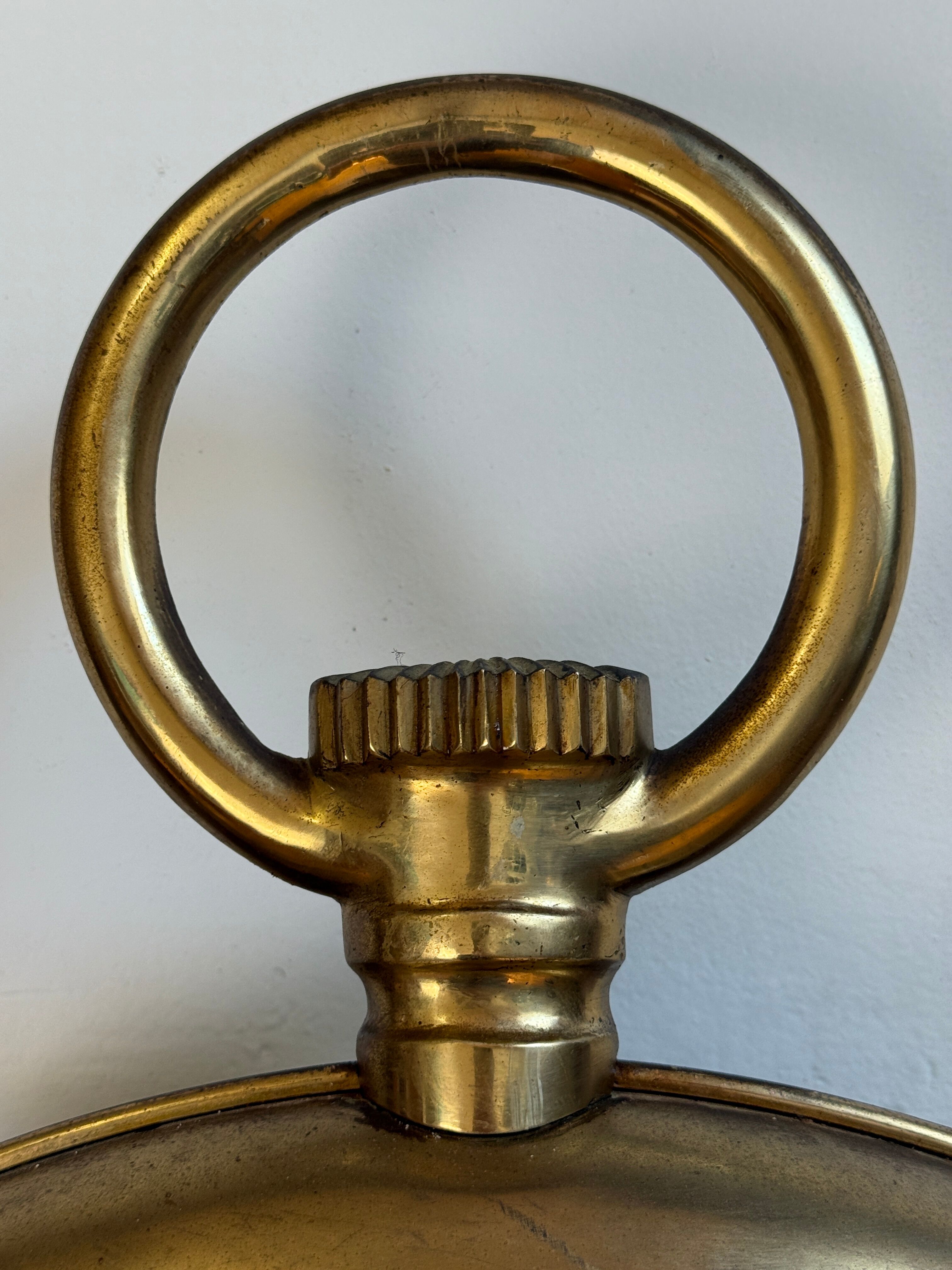 Large brass mirror in the style of Piero Fornasetti, 60 Italy.