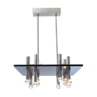 Vintage suspension in chrome and Murano glass