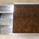 Vintage glass and aluminum bar coffee table, 1970