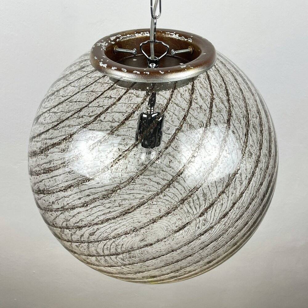 Vintage swirling Murano glass pendant lamp La Murrina, Italy, 1970s