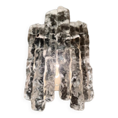 Paire de lampes murales mid-century Kalmar, verre de glace, Autriche, années 1960.