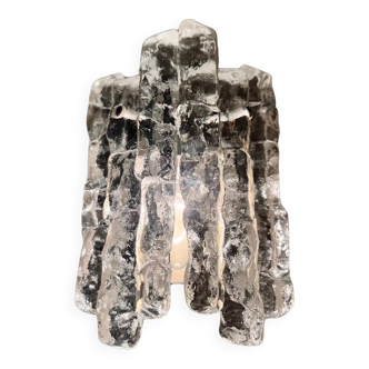 Pair of midcentury wall lamps Kalmar, ice glass, Austria, 1960s