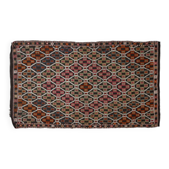 Area kilim rug ,vintage wool turkish handknotted kilim, 300 cmx 165 cm rug