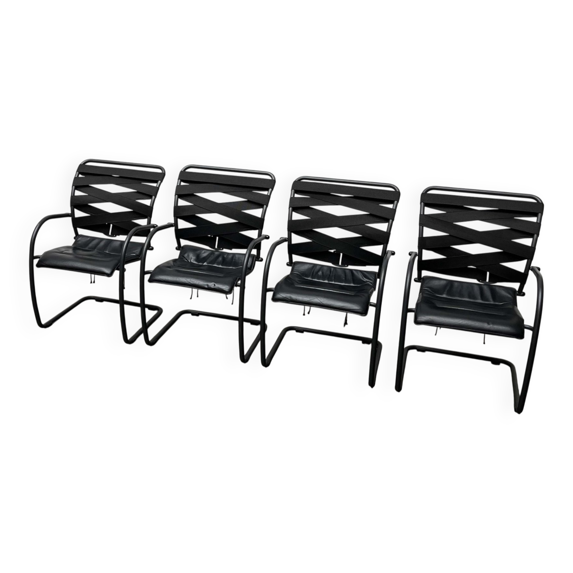 Fauteuils cantilevered Canasta postmodernes italiens par Heron Parigi pour Heron Parigi Design, années 1980, lot de 4