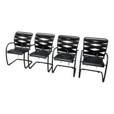 Italian postmodern cantilevered Canasta armchairs by Heron Parigi for Heron Parigi Design, 1980s, set of 4.