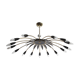 Lustre des années 50 en laiton pour 16 ampoules, diamètre 100cm