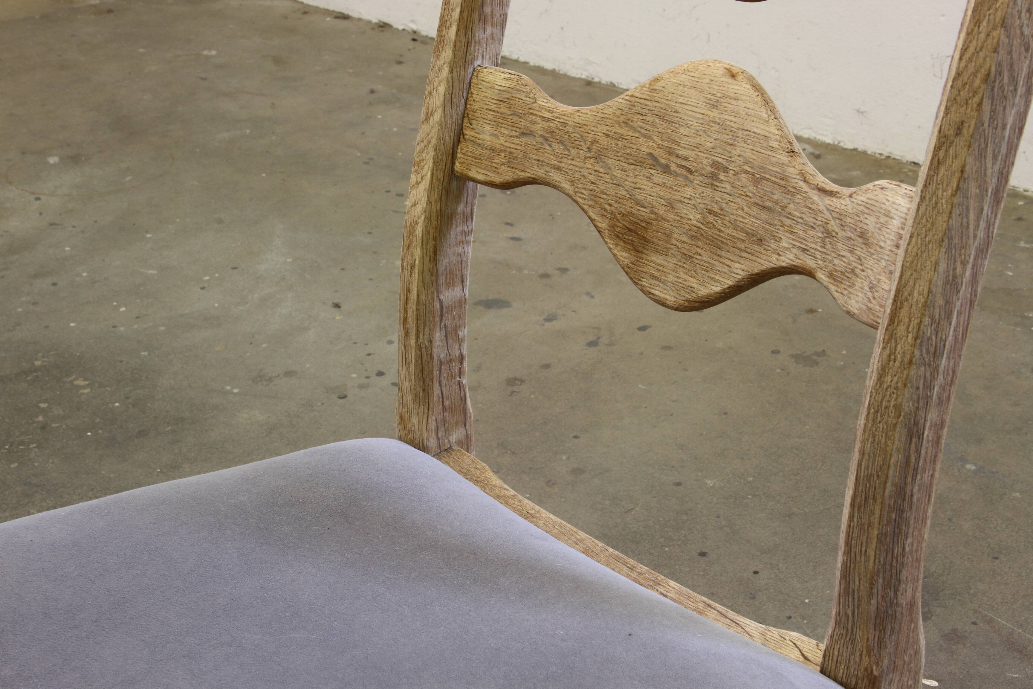 Chaises en chêne à dossier haut / échelle de style Henning Kjærnulf, années 1960, ensemble de 4