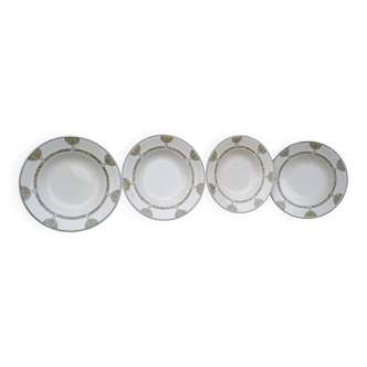 Set of 4 Longwy plates