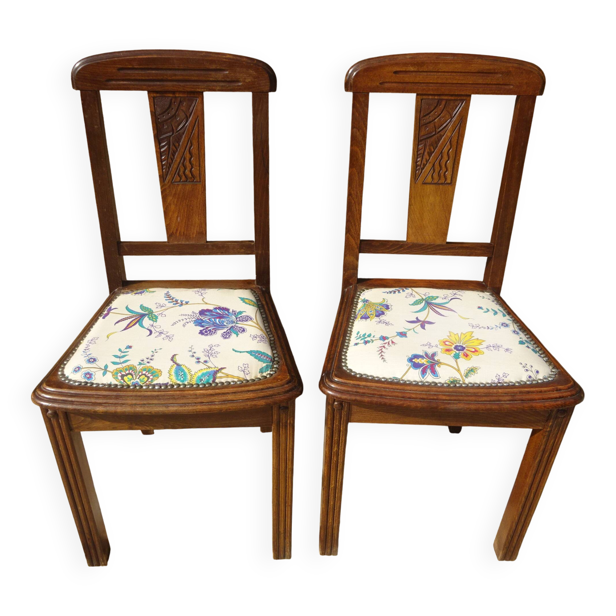 Art Deco chairs, French made by Robur, set of 2