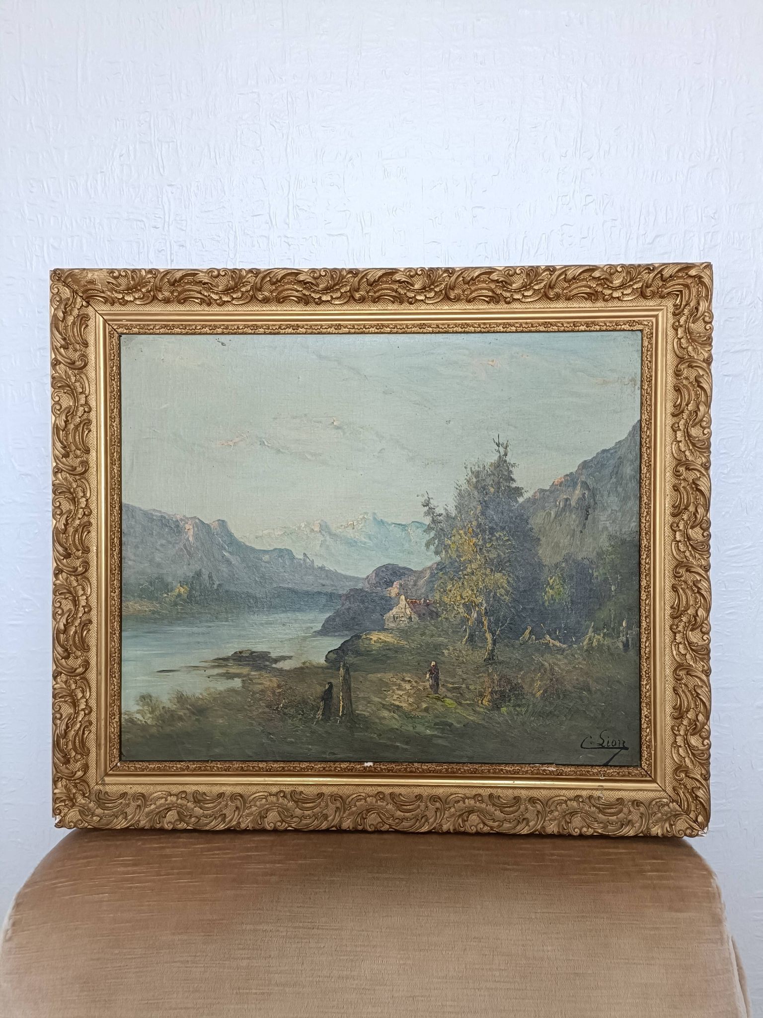 Oil on canvas by artist C. Lion