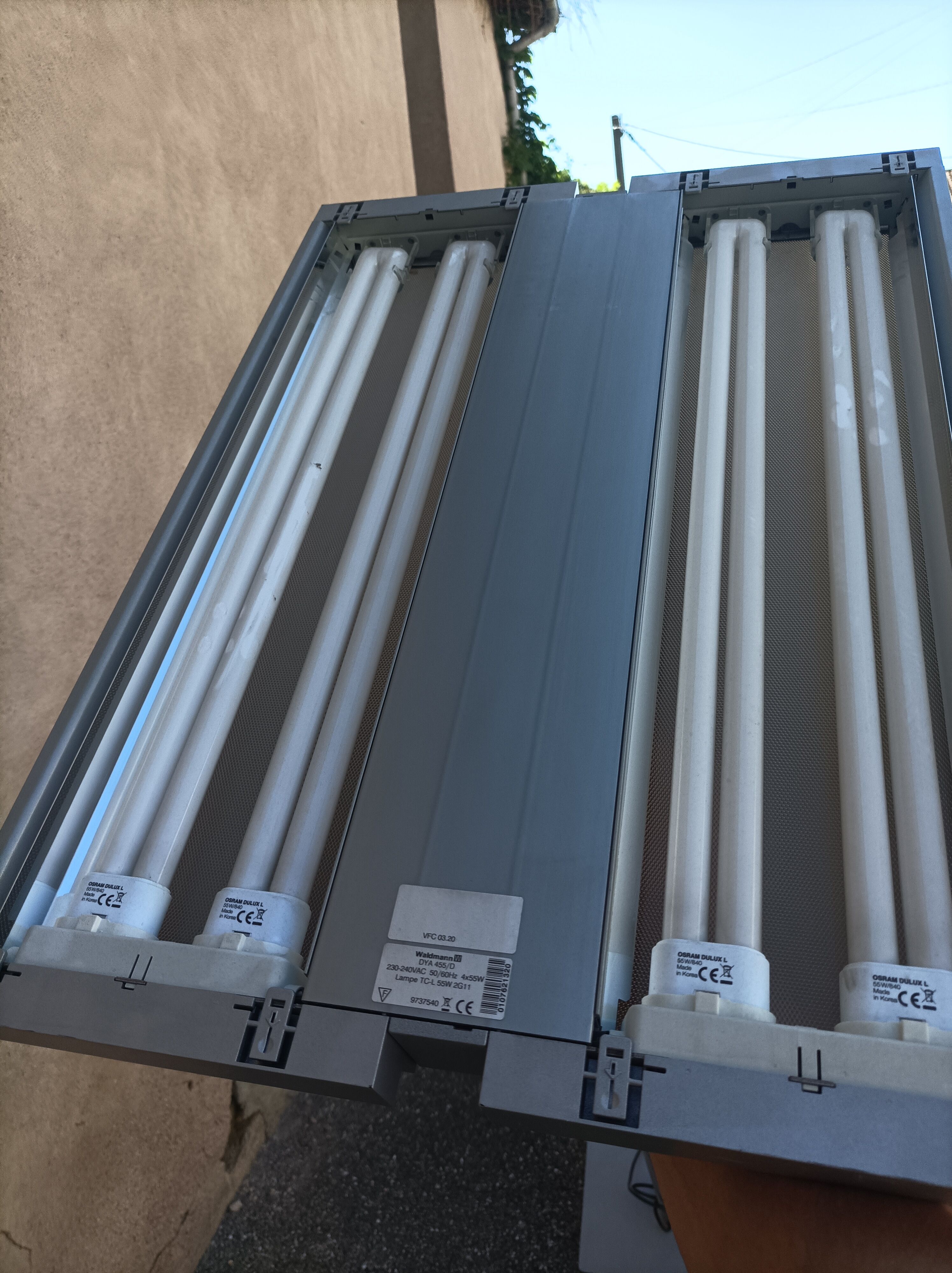 Vintage floor lamp grey metal