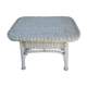 Vintage white rattan coffee table.