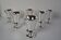 Set of six Amalgam Glass Goblets, Biedermeier, Peasant Silver, Circa 1860's.