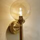 Pair Vintage Scandinavian Glass Wall Lights