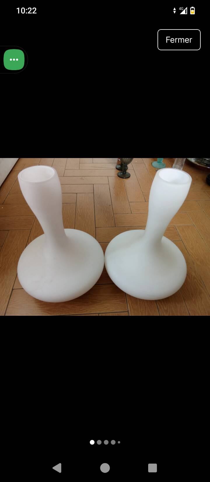 Pair | vintage opaline glass mushroom table lamps (h. 31 cm)