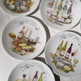 Plateau de fromages en porcelaine avec 6 assiettes assorties