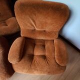 Velvet sofa and armchair set