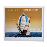 Affiche Razzia Dubai Louis Vuitton trophy  2010- signé par l'artiste - on linen