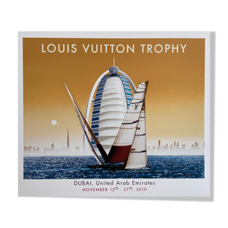 Affiche Razzia Dubai Louis Vuitton trophy  2010- signé par l'artiste - on linen