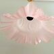 Tulip-shaped pendant light in white and pink glass