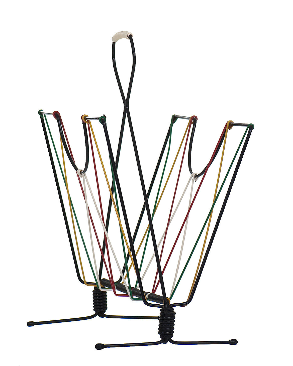 Vintage magazine holder in scoubidou 60s