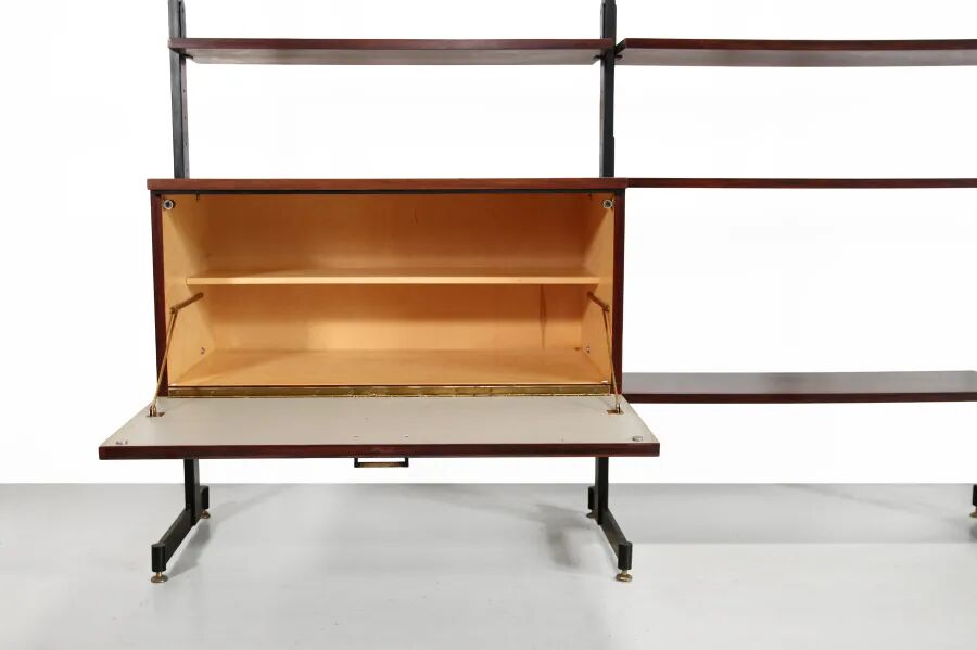 Cabinet mural autonome en palissandre modulable des années 60